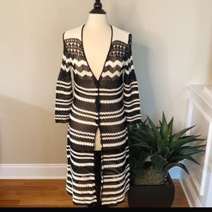 CHICO'S Crochet Knit Cardigan Duster